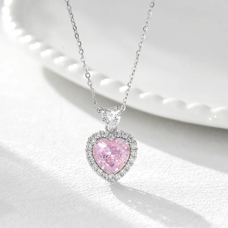 Lockstarfy S925 Silver Ice Flower Stone Zircon Necklaces Women's-1