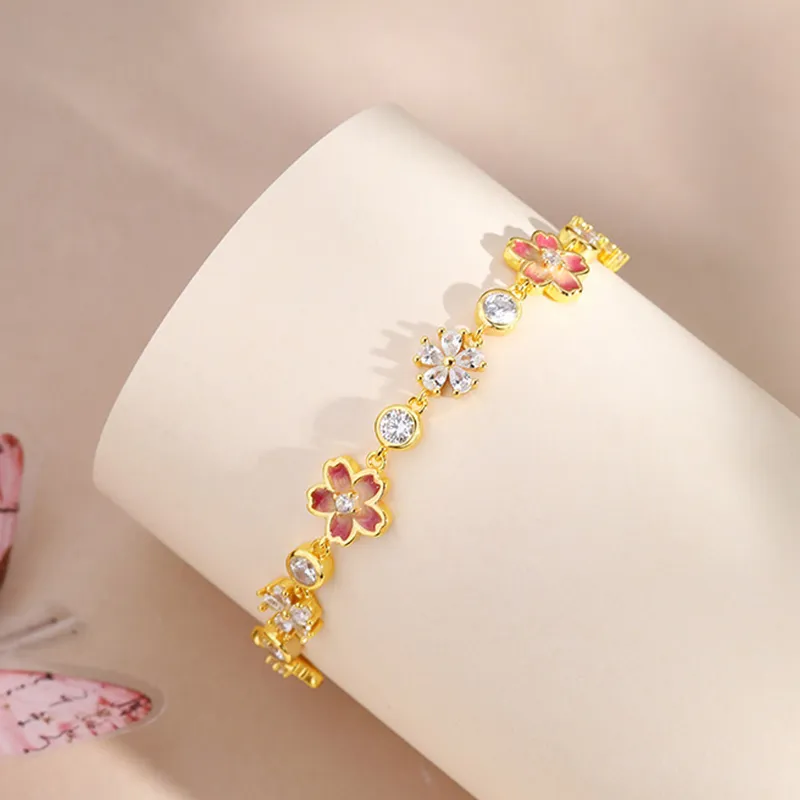 Lockstarfy S925 Silver Cold Enamel Synthetic Cubic Zirconia Bracelets Women's-6