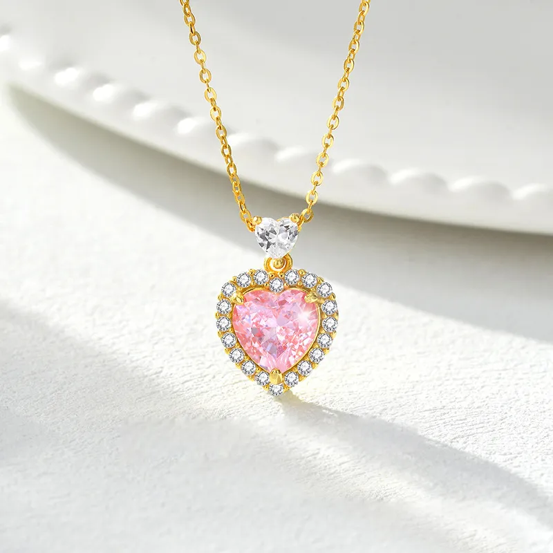 Lockstarfy S925 Silver Ice Flower Stone Zircon Necklaces Women's-5