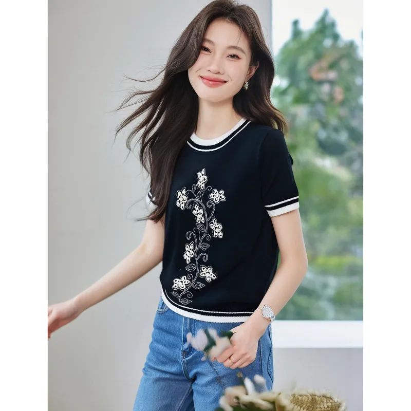 X MOOM T Shirts Women's Black-3
