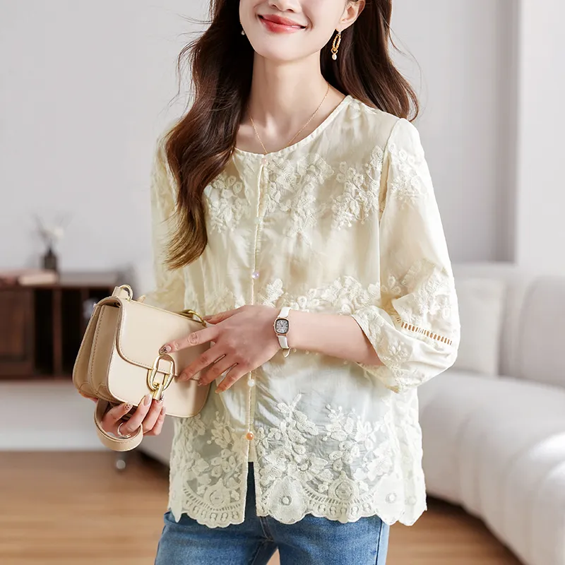 X MOOM Shirts Women's Beige-2