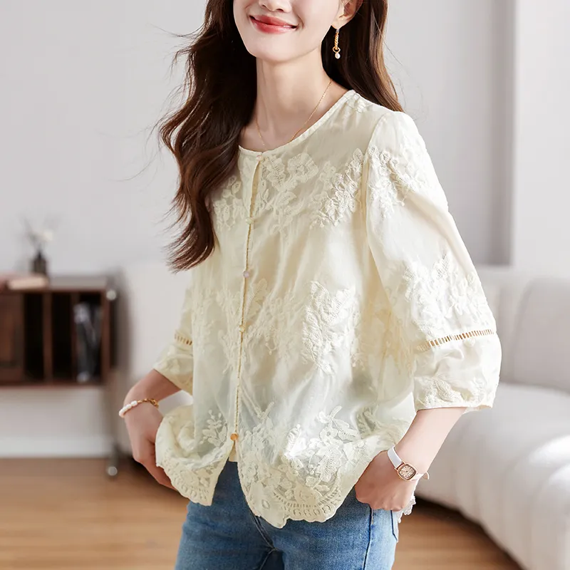 X MOOM Shirts Women's Beige-3