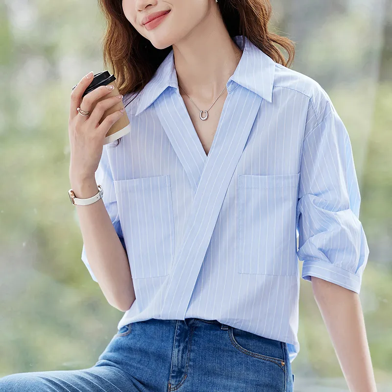 X MOOM Shirts Women's Blue-5