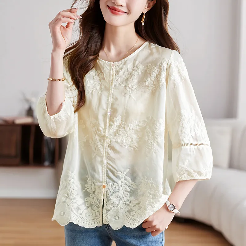 X MOOM Shirts Women's Beige-4