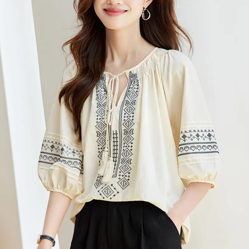 X MOOM Shirts Women's Beige-4
