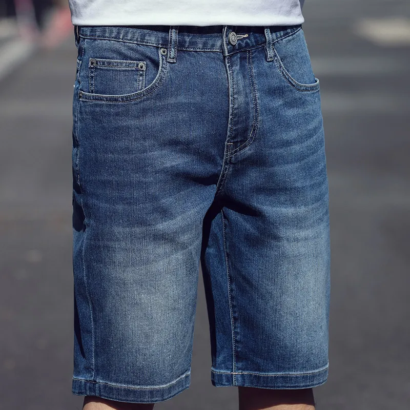 DANIUCHUANSHUO Denim Shorts Men's Blue-4