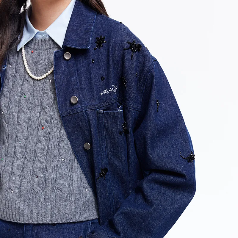AMAZING SONG Denim Jacket Women's Collegiate Blue-2