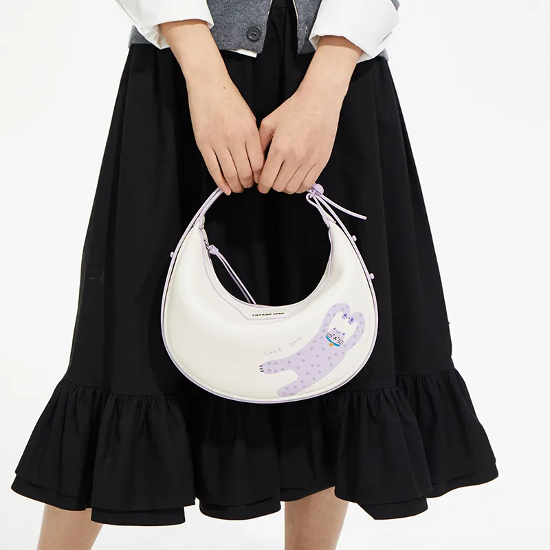 AMAZING SONG Cow Leather One Shoulder Handbags Regular Women's Cream White/Hug Pink-6
