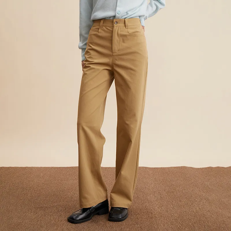 AMAZING SONG Casual Pants Women's Khaki Brown-2