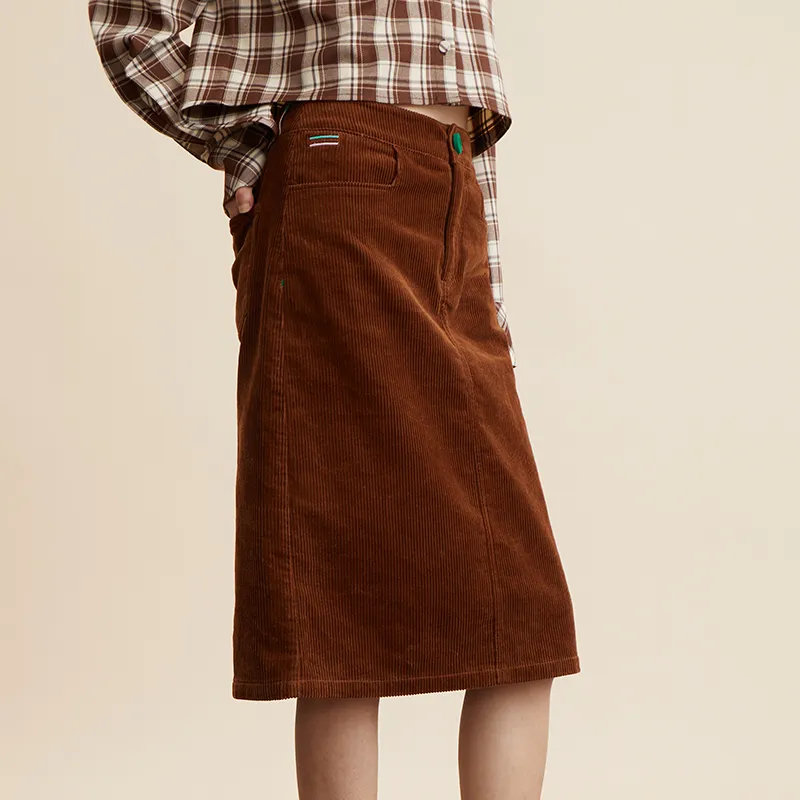 AMAZING SONG Casual Long Skirts Women's Cocoa Brown-4
