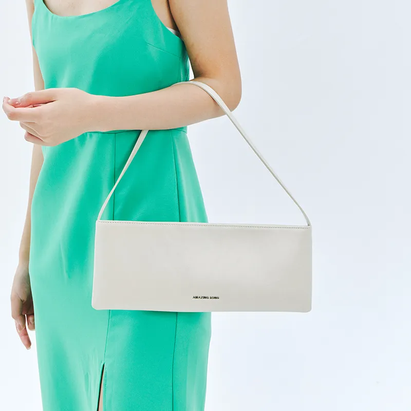 AMAZING SONG Cow Leather Envelope Bag, Shoulder Bag, Handbag Women's Oil Wax Black-9