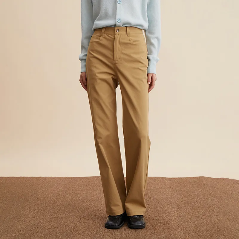 AMAZING SONG Casual Pants Women's Khaki Brown-5
