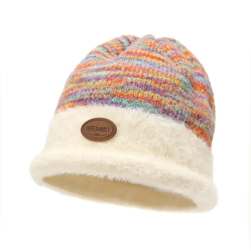 FREE RABBITⅡ Versatile Warm Knitted Fabric For Fall And Winter Beanie Unisex-5