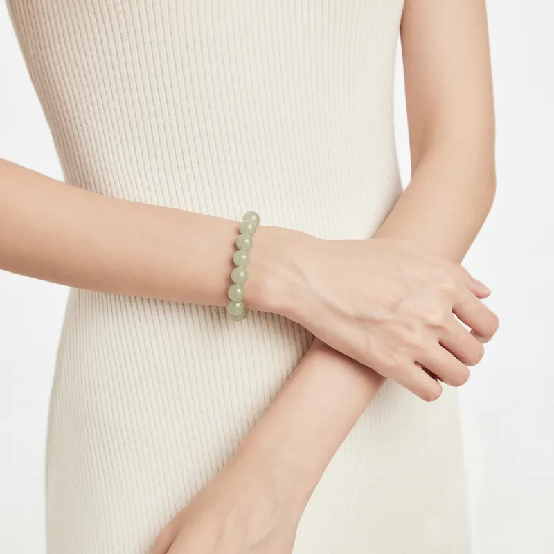 CHOW TAI FOOK Hetian Jade Bracelet #Good Luck Green Jade Women's-4