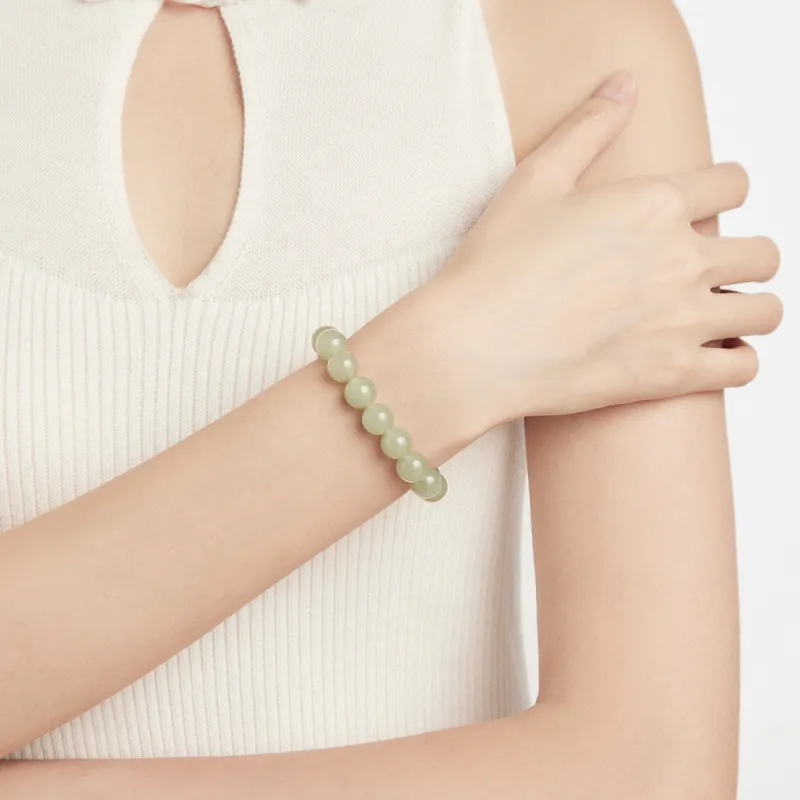 CHOW TAI FOOK Hetian Jade Bracelet #Good Luck Green Jade Women's-3