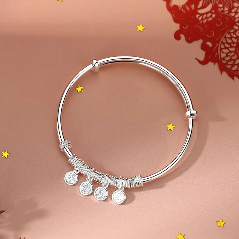 SHARK BABY S999 Fine Silver Bangles Unisex-7