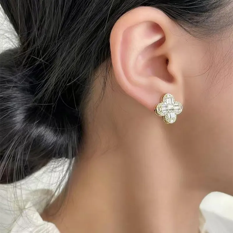 DAN DREAM S925 Silver Stud Earrings Women's-1