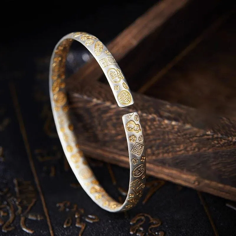 SHARK BABY S999 Fine Silver Bangles Unisex-7