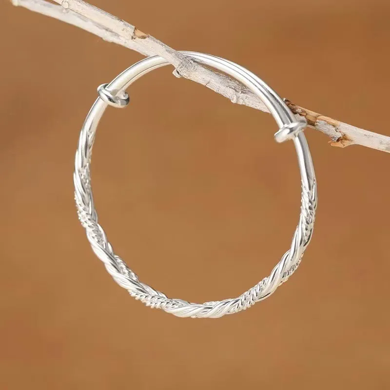 SHARK BABY S999 Fine Silver Bangles Unisex-6