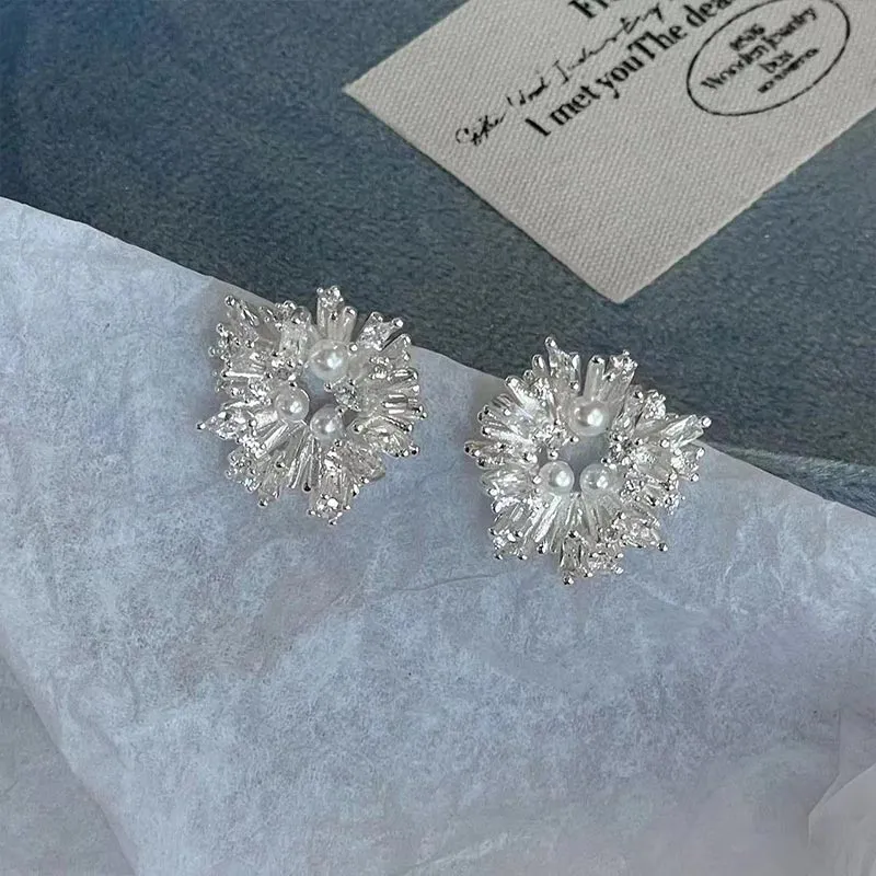 DAN DREAM Shell Pearl Pearl Earrings Women's-7