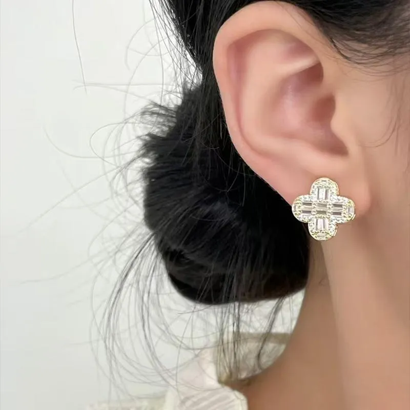 DAN DREAM S925 Silver Stud Earrings Women's-3