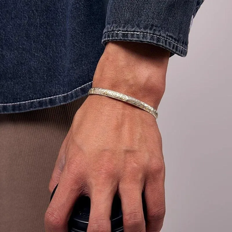 SHARK BABY S999 Fine Silver Bangles Unisex-5