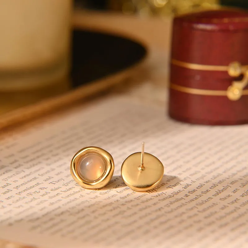 SHARK BABY Colored Glaze Jade Stud Earrings Women's-3