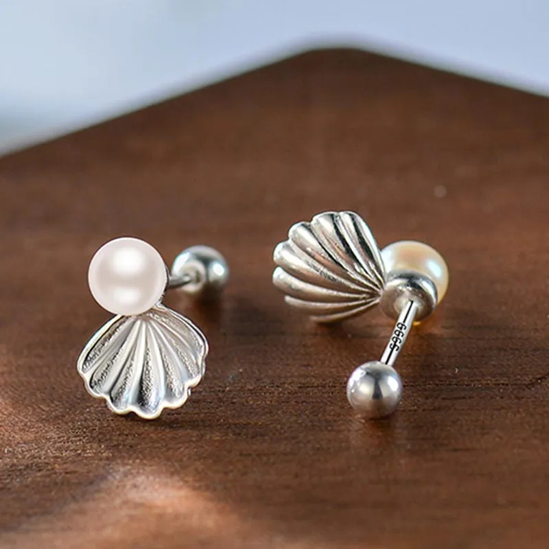 SHARK BABY S999 Fine Silver Stud Earrings Women's-4