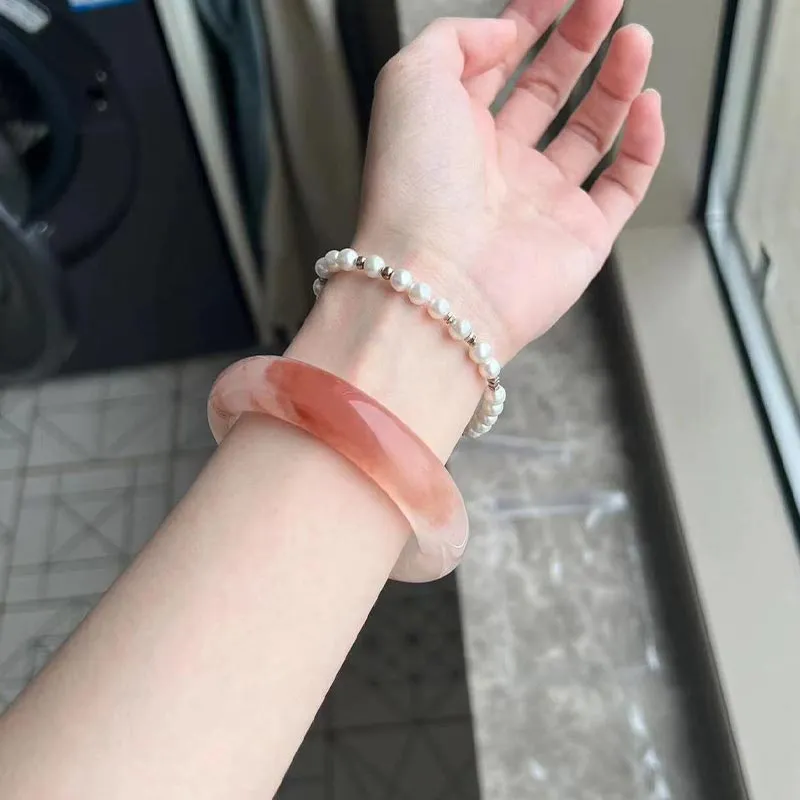 DAN DREAM Golden Silk Jade Bangles Women's-2