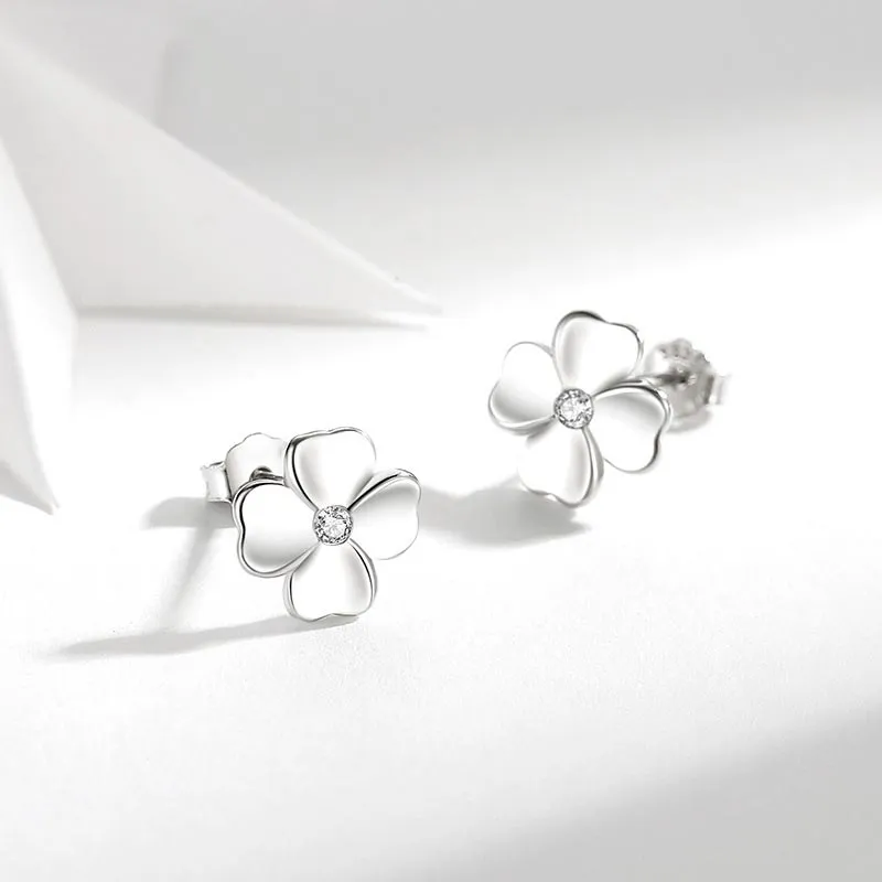 DAN DREAM S999 Fine Silver Stud Earrings Women's-7