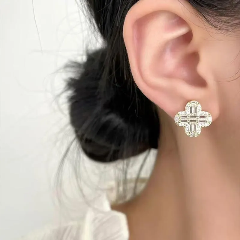 DAN DREAM S925 Silver Stud Earrings Women's-2
