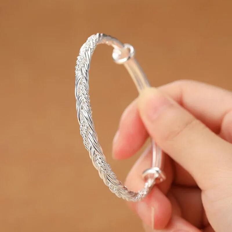 SHARK BABY S999 Fine Silver Bangles Unisex-4