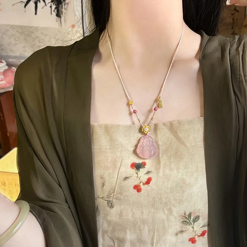 SHARK BABY Chalcedony Collarbone Chain Necklace Women's-2