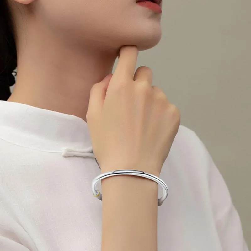 SHARK BABY S999 Fine Silver Bangles Unisex-5