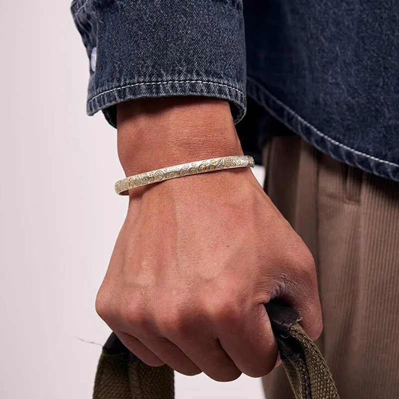 SHARK BABY S999 Fine Silver Bangles Unisex-3