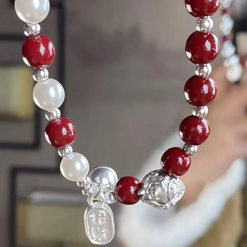 SHARK BABY Imitation Cinnabar Bracelets Women's-4