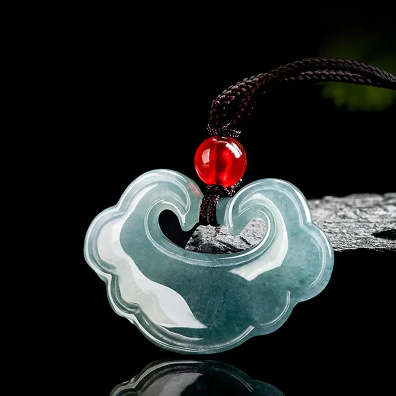 SHARK BABY Glutinous Jade Jadeite Necklaces Unisex-6