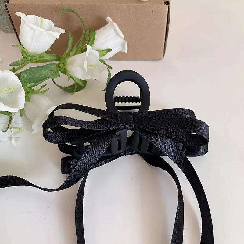 DAN DREAM Acrylic Fabric Hair Clips Women's Black-6