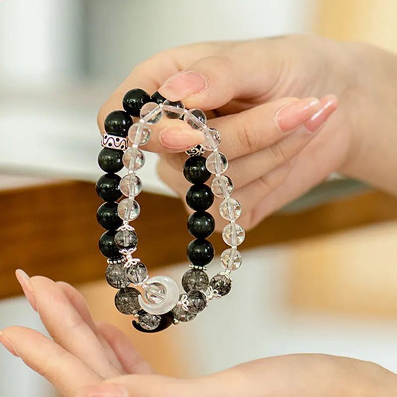 DAN DREAM Obsidian Jade Bracelet Hand Accessory Unisex-11