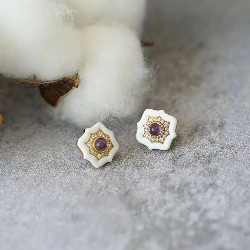 DAN DREAM Colored Glaze Stud Earrings Women's-5