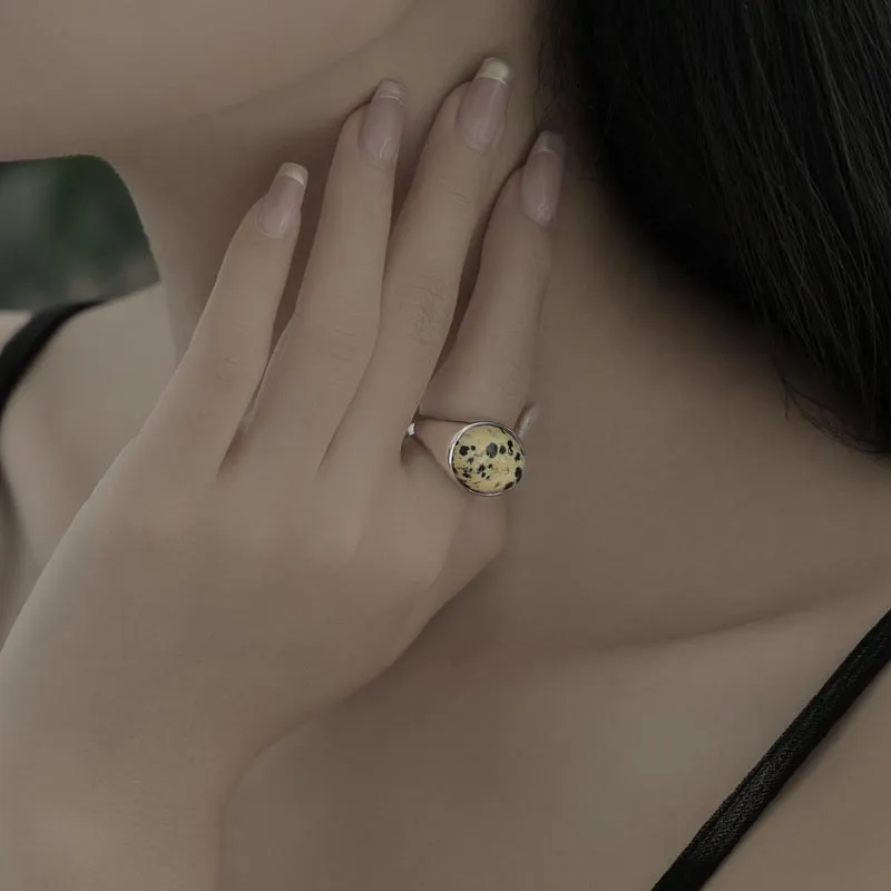 DAN DREAM Spot Stone Rings Unisex-1