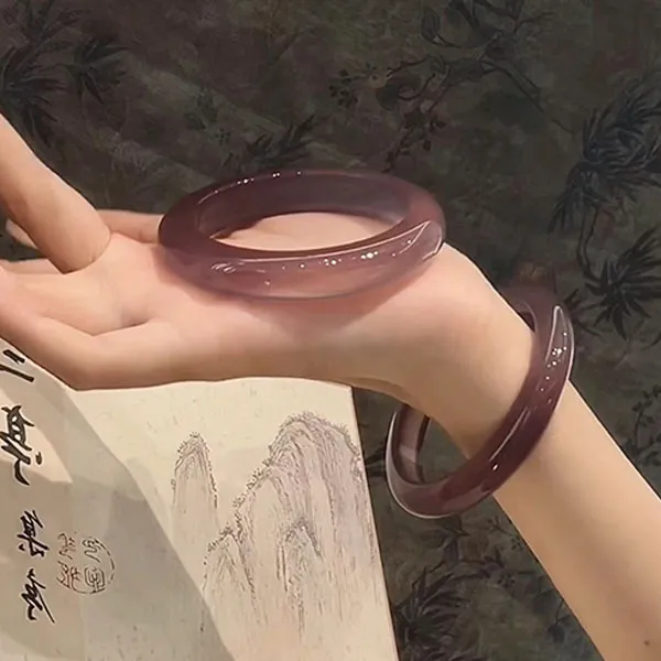 DAN DREAM Agate Chalcedony/Crystal/Jade Bangle Women's-3