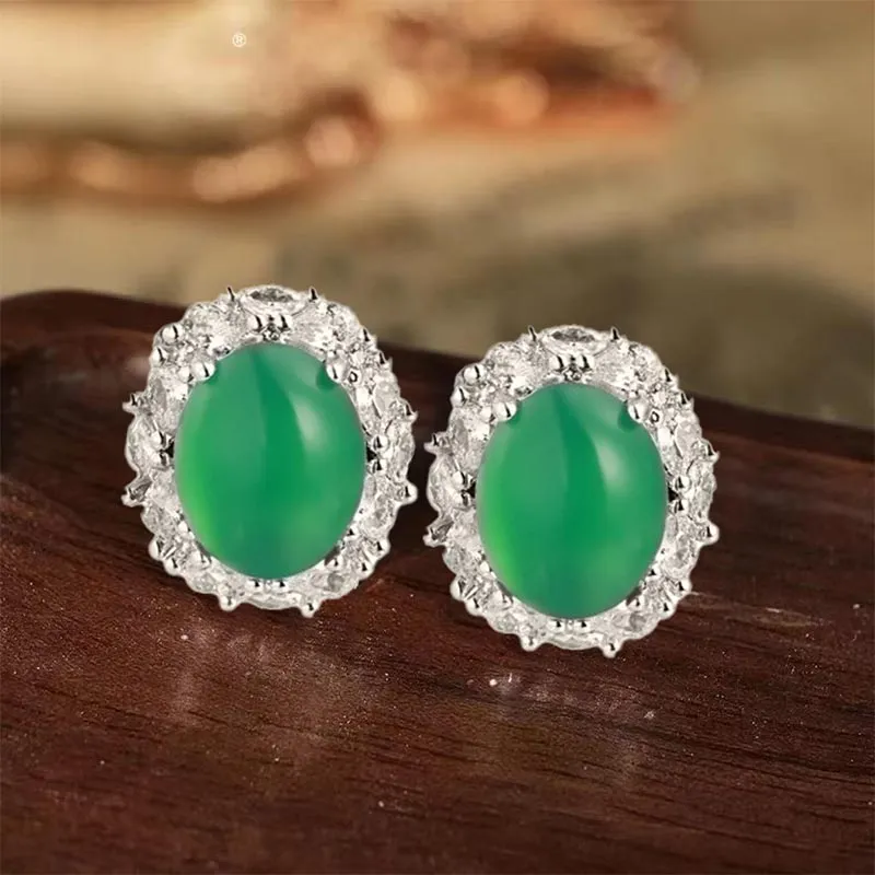 SHARK BABY Chalcedony Stud Earrings Women's-4