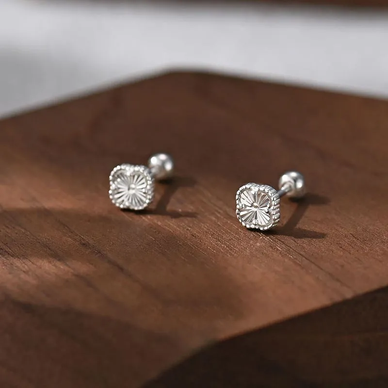 DAN DREAM S999 Fine Silver Stud Earrings Women's-4