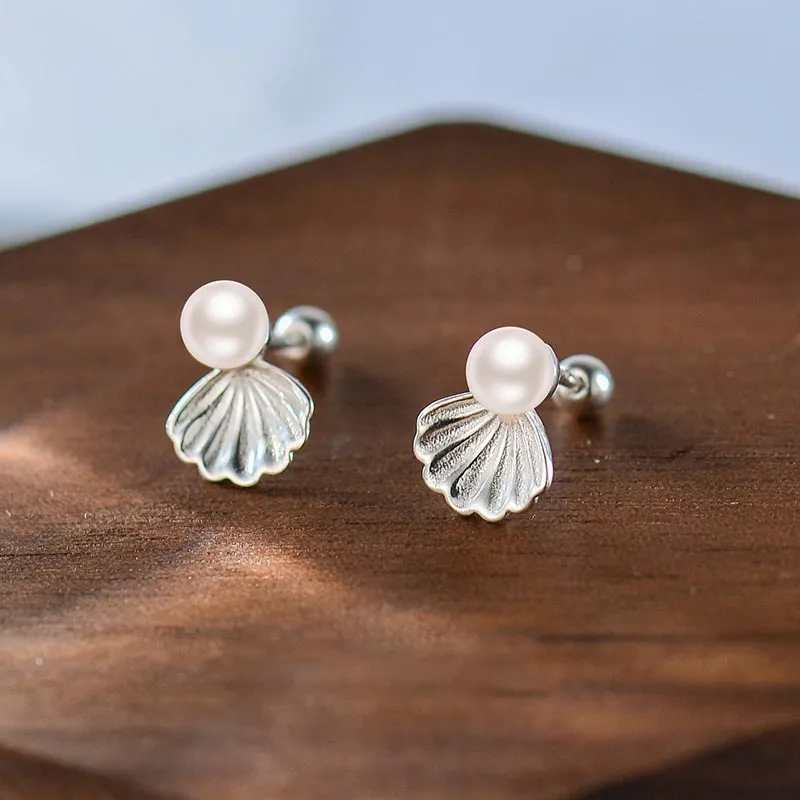 SHARK BABY S999 Fine Silver Stud Earrings Women's-5