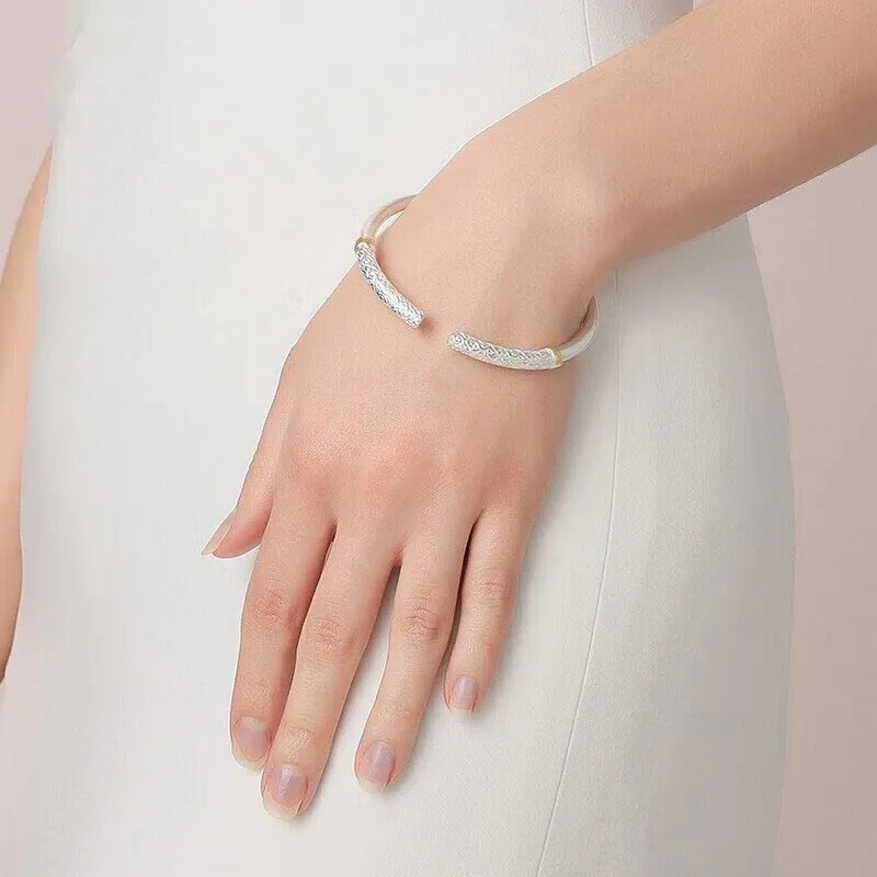 SHARK BABY S999 Fine Silver Bangles Unisex-2