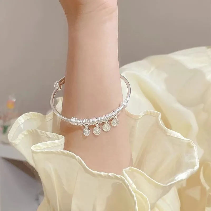 SHARK BABY S999 Fine Silver Bangles Unisex-2