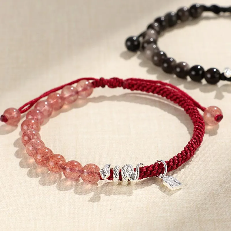 SHARK BABY Strawberry Quartz Bracelets Unisex-18