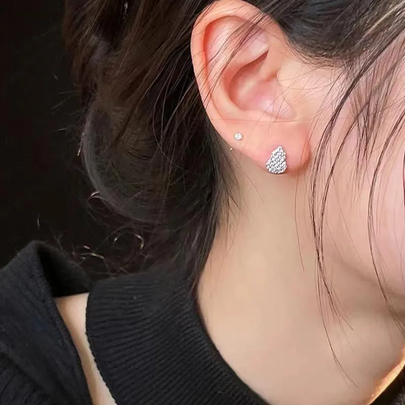 SHARK BABY S925 Silver Stud Earrings Women's-1