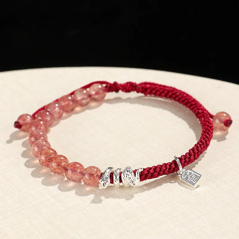 SHARK BABY Strawberry Quartz Bracelets Unisex-6
